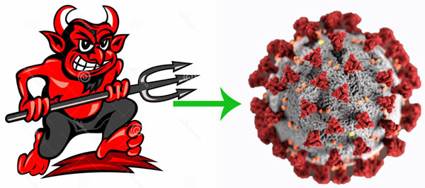 The devil's archetype is very similiar to the image of the corona virus
